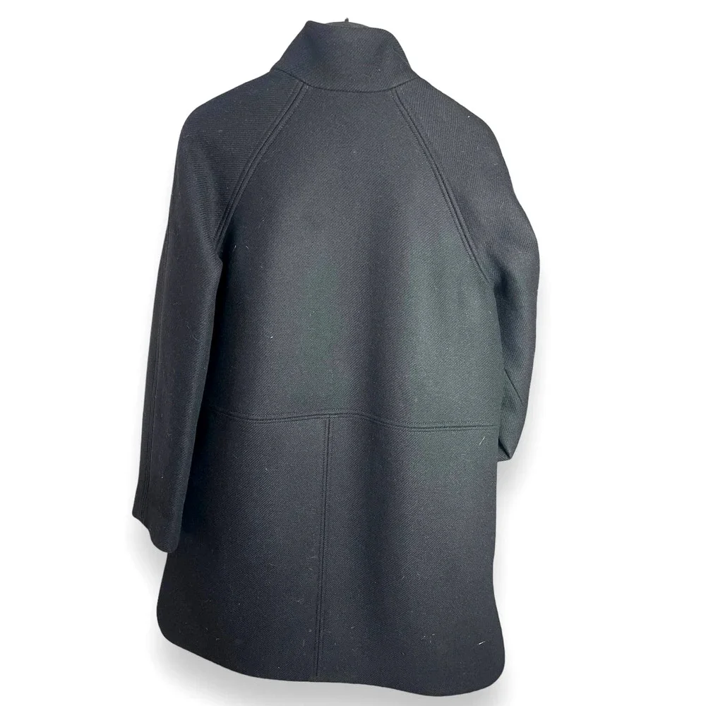 Madewell Estate Cocoon Coat in Insuluxe Fabric, Wool | Size Small, Black NEW - Picture 8 of 10